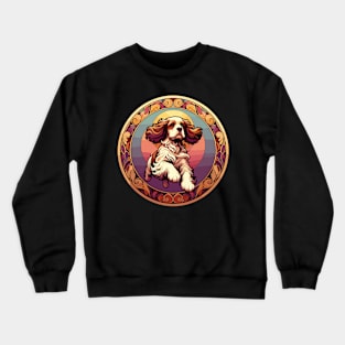 Art Nouveau Cocker Spaniel  - Spaniel Lovers Gift Crewneck Sweatshirt